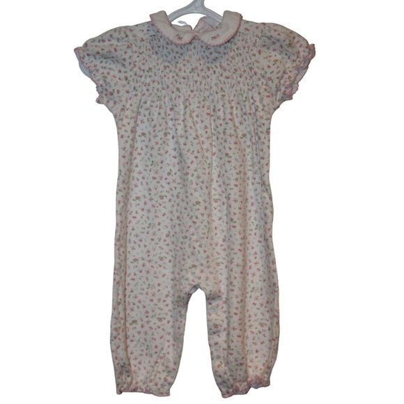3/$20  🏷 Savannah Baby Floral Romper Size 6-9m - Picture 1 of 3